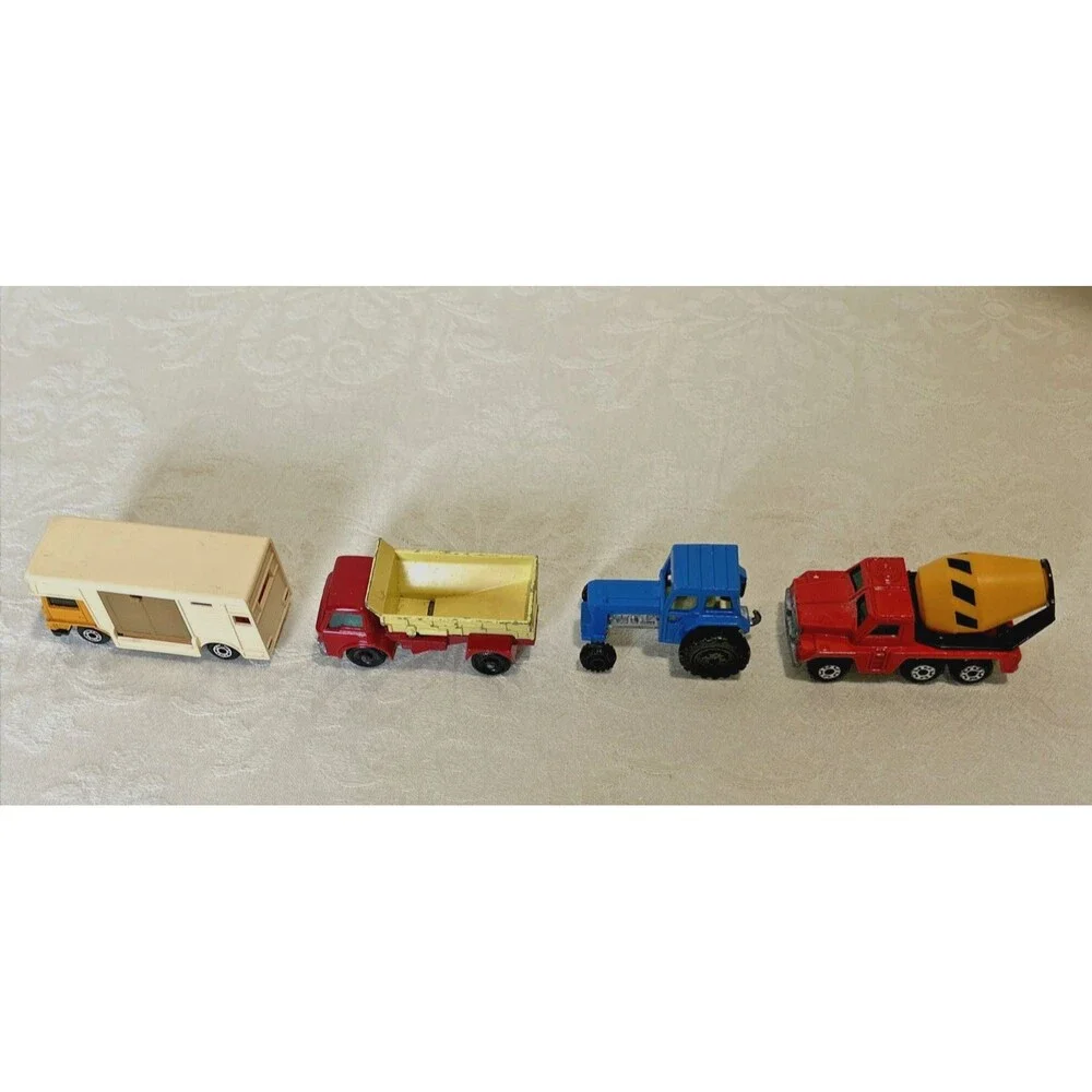 Vintage Matchbox Superfast Diecast Lot 4 Lesney England Tractor Cement Dump Trk